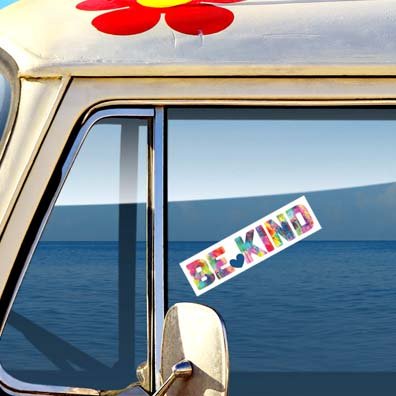 Meganjdesigns Be Kind Multicolor Vinyl Sticker, Waterproof Car Decal For Laptop, Wall, Window